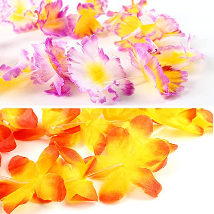 GWHOLE 50 Pezzi Ghirlanda Hawaiana Collana Tropicale Ghirlande Hawaii Hula Multicolori Fiori Ghirlande Festa per Vacanze Matrimoni Spiagge Decorazioni di Compleanno