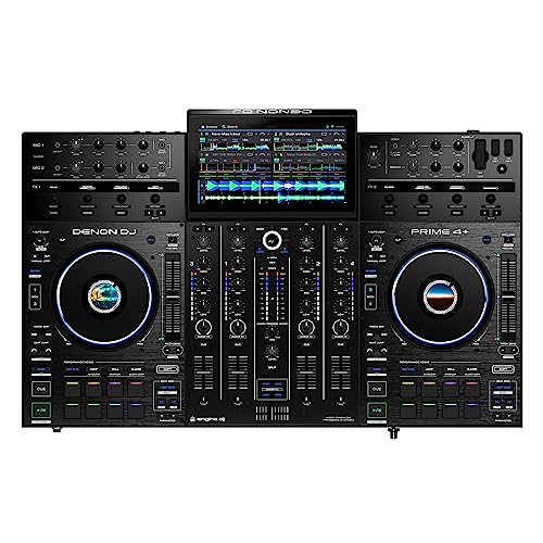 Denon DJ PRIME 4+ Controller indipendente a 4 deck per DJ con streaming Wi-Fi, Drop Sampler, schermo touch da 10,1", controllo luci ed effetti