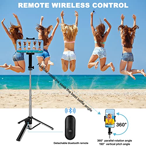 AIBUCOLL Supporto per treppiede Selfie Stick con Bluetooth| Treppiede per telefono cellulare con rotazione a 360° Compatibile con IOS 5.0 o superiore Android 4.3 o superiore| fino a 40 Pollici