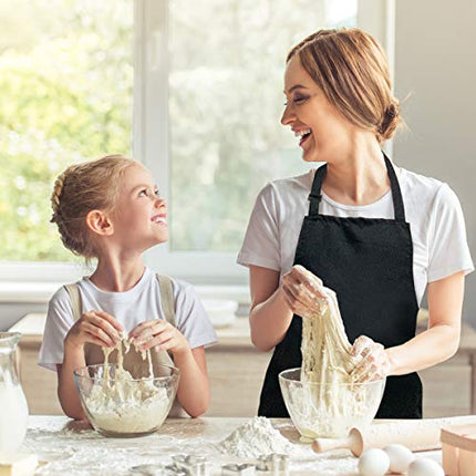 Joejis - Grembiule da cucina unisex nero in - Confezione da 3, perfetto in cucina, ristorante, bar o evento di catering