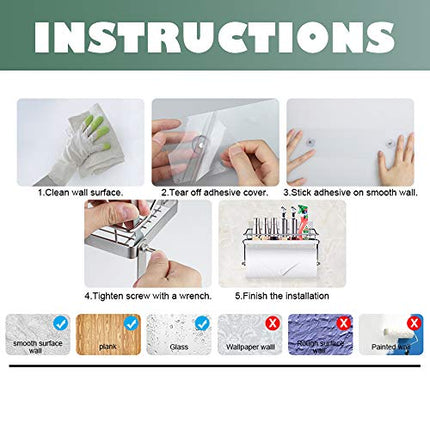 ZB ZealBoom Portarotolo Cucina Autoadesivo Scottex con Acciaio Inossidabile Spezie Mensola Bagno Carta Lgienica Doccia Asciugamano per Bagno