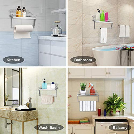 ZB ZealBoom Portarotolo Cucina Autoadesivo Scottex con Acciaio Inossidabile Spezie Mensola Bagno Carta Lgienica Doccia Asciugamano per Bagno