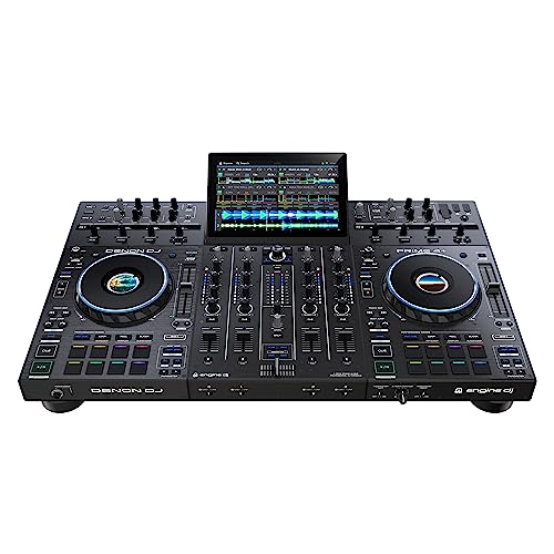 Denon DJ PRIME 4+ Controller indipendente a 4 deck per DJ con streaming Wi-Fi, Drop Sampler, schermo touch da 10,1", controllo luci ed effetti