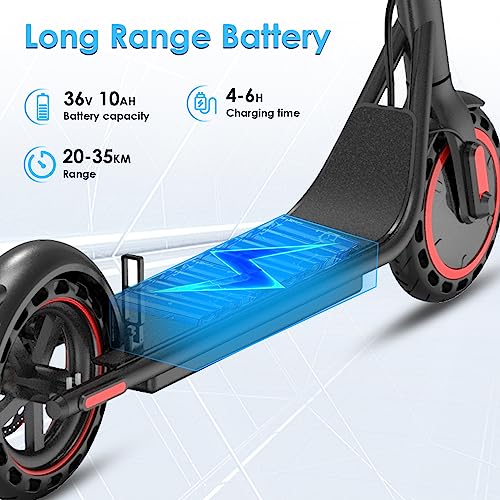 Monopattino Elettrico Adulti, Motore 350W Fino a 30 KM a Lungo Raggio e 25KM/H, 10" Pneumatico a Nido d'Ape Monopattino Portatile Pieghevole per Pendolarismo Elettrico per Adulti (x8)