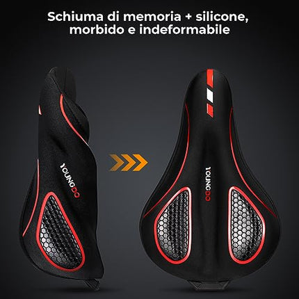 Coprisella Bici Gel, Copri Sella Bici, Ergonomico, Morbido e Confortevole, con Copertura Impermeabile, per MTB, Bici da Corsa, E-Bike