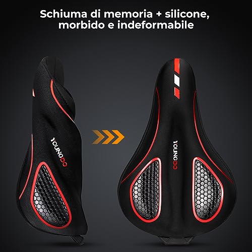 YOUNGDO Coprisella Bici Gel, Copri Sella Bici, Ergonomico, Morbido e Confortevole, con Copertura Impermeabile, per MTB, Bici da Corsa, E-Bike