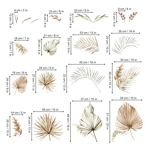 decalmile Adesivi Murali Boho Palma Foglie Adesivi da Parete Pianta Tropicali Decorazione Murale Camera da Letto Soggiorno Divano TV