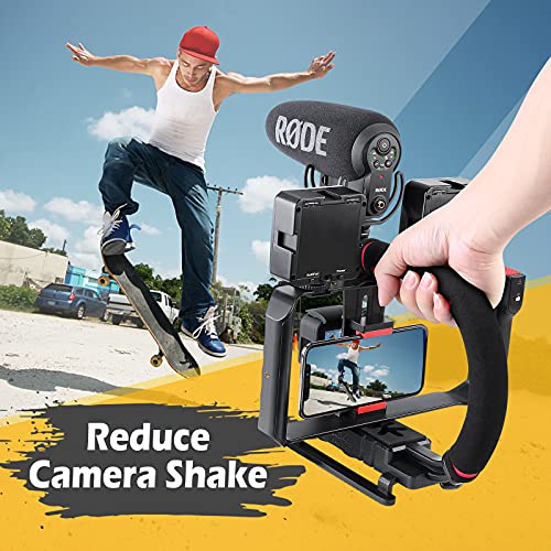 Zeadio Stabilizzatore portatile con Supporto video per telefoni, per Canon Nikon Sony Panasonic Pentax Olympus DSLR Videocamera Telecamera Fotocamera e tutti gli smartphone