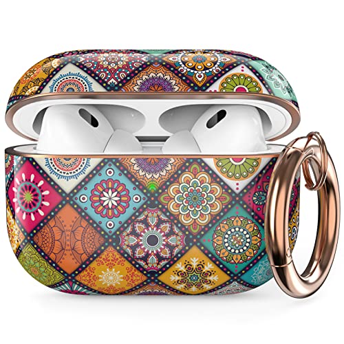 Delidigi Cover AirPods Pro 2 & AirPods Pro, Elegante Custodia Protettiva in TPU Rigido per AirPods Pro 2 2022 / AirPods Pro 2019 Donne e Ragazze [Versione Aggiornata] (Boho)