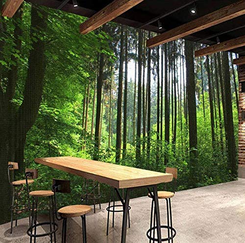 Carta da parati fotografica 3D Murales moderni Albero verde Foresta Paesaggio Fotografia Sfondo Grande murale Soggiorno Camera da letto Decor-350 * 245 cm