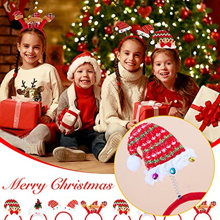 FLOFIA Kit di 20pz Accessori Travestimenti Natalizi 6pz Cappello Natale 6pz Occhiali Natalizi 4pz Cerchietti Natalizi 4pz Clap Circle per Decorazione Divertenti Ragazzi Raggazze Festa di Natale