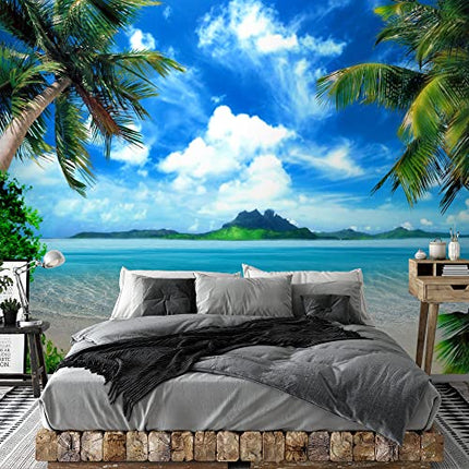 Runa Art Carta da parati fotografica Spiaggia e mare Moderno Vello Soggiorno Camera Da Letto Sala - Made in Germany - Verde blu 9004010a
