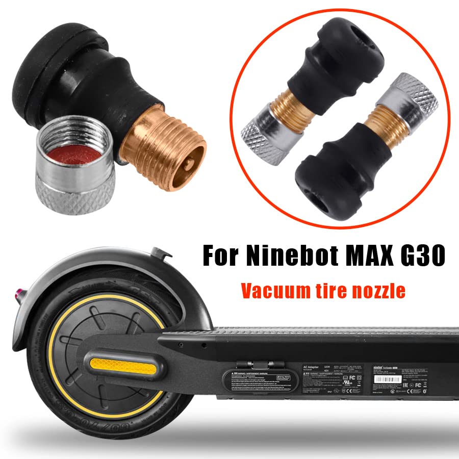 Natcoo Valvola dell'Aria per Pneumatici a Vuoto Monopattino per Xiaomi M365, PRO, 1S, Pro2, Mi3, Ninebot G30, con Estensione Valvola Pneumatica, Adattatore Estensione Valvola, Accessori Scooter