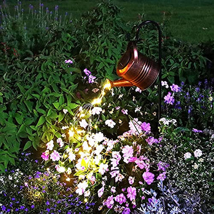lifemet Innaffiatoio solare luci decorazioni da giardino - sculture impermeabili in rame all'aperto ornamento stella led fata arte lampada decorativa da giardino (con staffa)