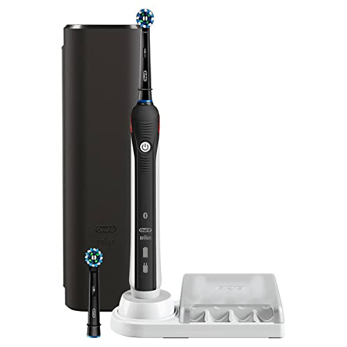 Oral-B Spazzolino Elettrico Ricaricabile Smart 4 4500 CrossAction, Nero, 3 Modalità Di Spazzolamento, 2 Testine, Custodia Da Viaggio Premium + Dentifricio Oral-B Sensibilità E Gengive Calm Classico