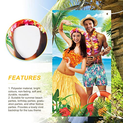 Sfondo Fotografico Banner Decorazioni Festa Photo Booth Divertenti Accessori Festa Foto Props Coppia Festa a Tema Parete Porta Finestre (Hawai)