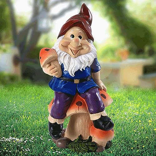 FGX Statua Del GNOME Del Giardino, Gnomettastic, Polyresina, Statua Del Giardino Nano Giardino Decorazioni Per La Casa, Accessori Per La Decorazione Del Giardino, Decorazioni, Compleanno (A)