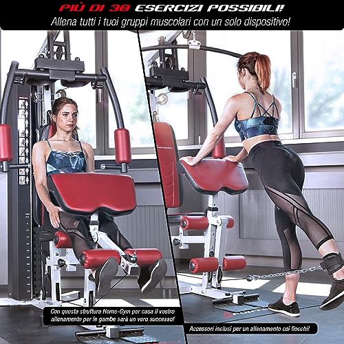 Sportstech - HGX100 Stazione Multifunzione Palestra, 45-in-1 Attrezzi Palestra Casa con Palestra Multifunzione, Stepper, Lat Machine e Altro, Stazione Premium Home Gym per L'allenamento di Tutto il