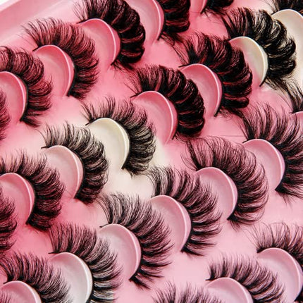 Ciglia Finte Drammatico Fluffy 6D Ciglia Finte - 20 Paia Ciglia Naturali Ricci Ciglia Finte Spesse Riutilizzabili (4 stili)