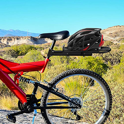 Portapacchi Posteriore per Bicicletta Portapacchi Regolabile Sedile Nero per Bagagli Carico da Neve Ripiano per Mountain Bike capacità 10 kg 33,3 x11,7 cm